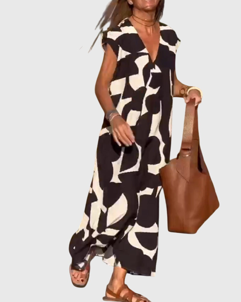 Clementine - Casual V-Neck Dress