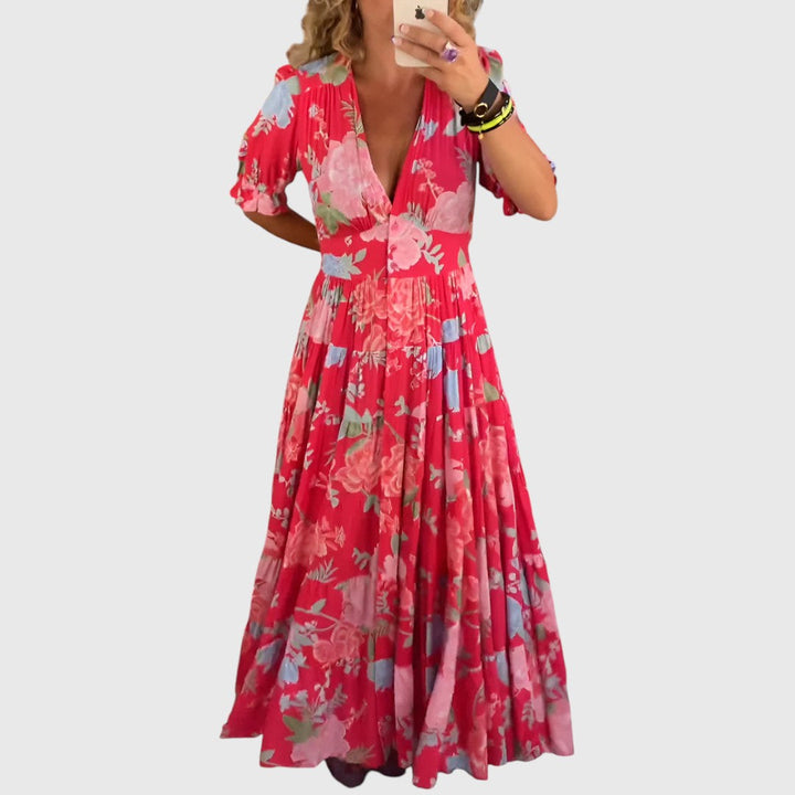 Penny - Floral print V-neck pocket dress