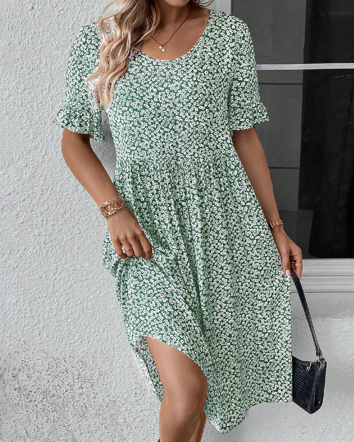 ZEBA™ - Elegant Floral Midi Dress