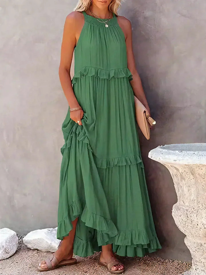 Meara™ Halter Ruffle Maxi Dress – Elegant Style for Every Occasion (50% OFF!)