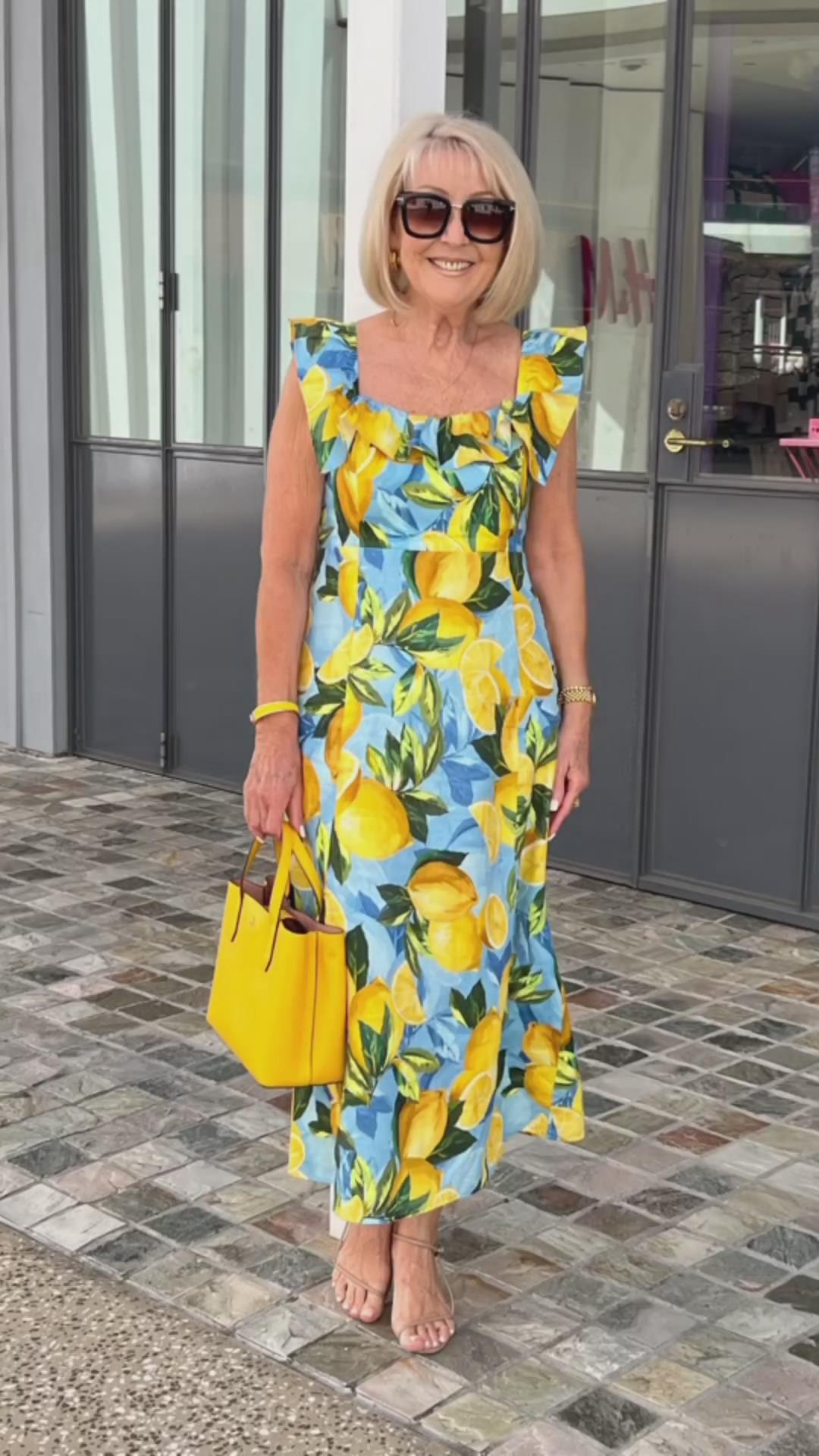 Sophia™ Lemon Print Tunic Dress – Brighten Your Wardrobe with Style and Comfort