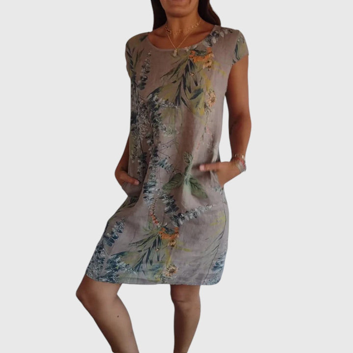 Frederika - Leaf Print Dress