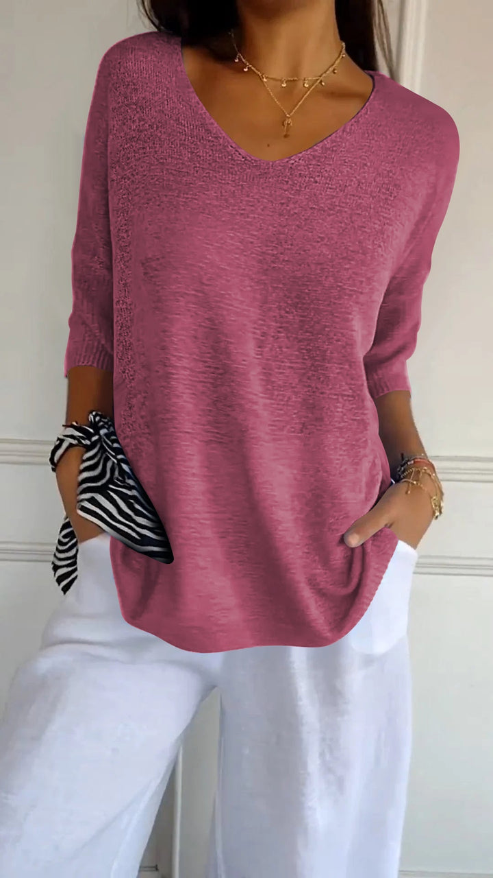 Heather - Knitted V-neck top