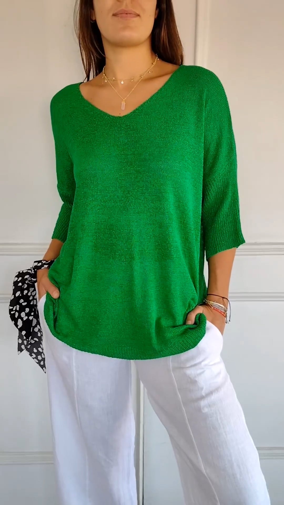 Heather - Knitted V-neck top