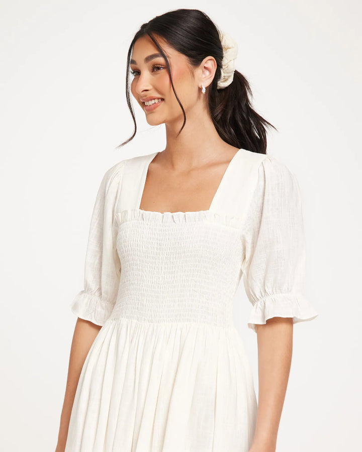 Kylie | Linen look Midi Dress