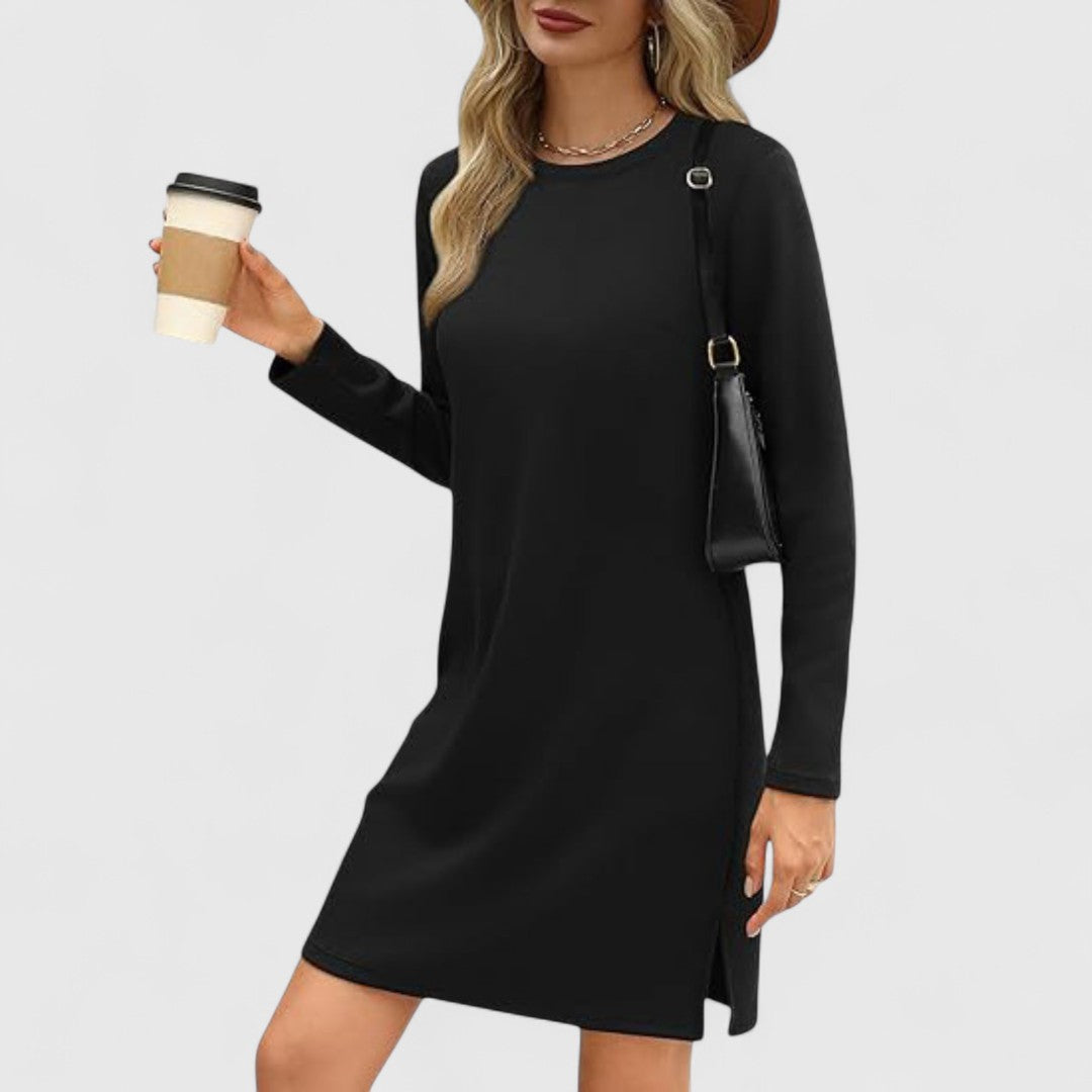 Irene - Casual Long Sleeve Round Neck Mini Dress