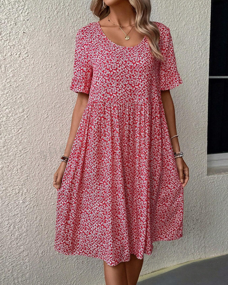 ZEBA™ - Elegant Floral Midi Dress
