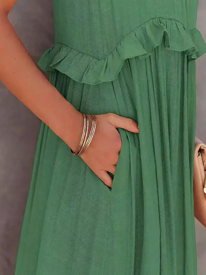 Meara™ Halter Ruffle Maxi Dress – Elegant Style for Every Occasion (50% OFF!)