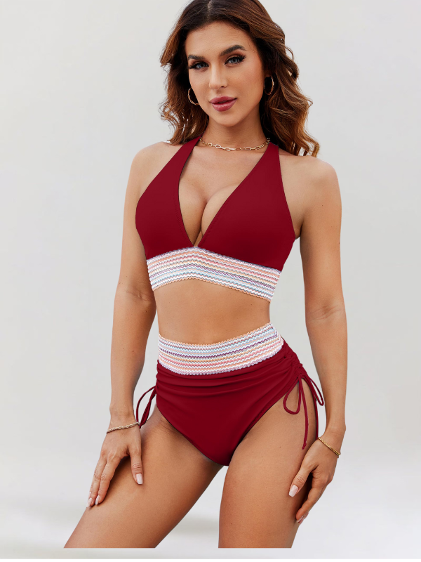 Priscilla – High-Waisted Bikini Set with Tummy Control