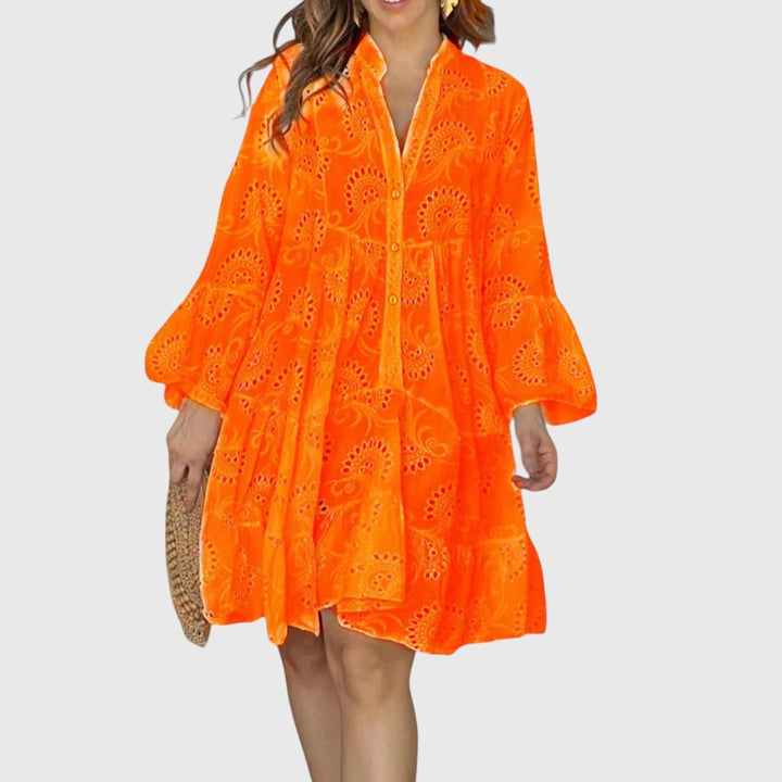 Milou – Embroidered Tiered Mini Dress