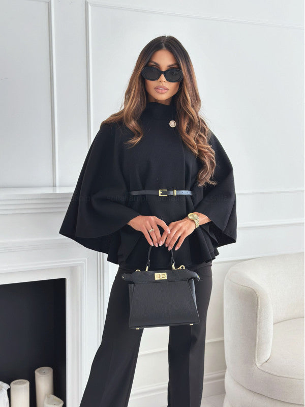 Sophia™ Belted Cape Blouse – Effortless Elegance for Every Occasion