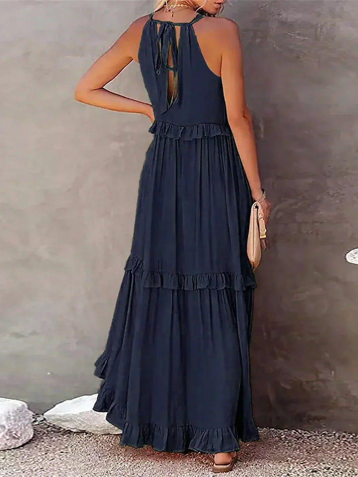 Meara™ Halter Ruffle Maxi Dress – Elegant Style for Every Occasion (50% OFF!)