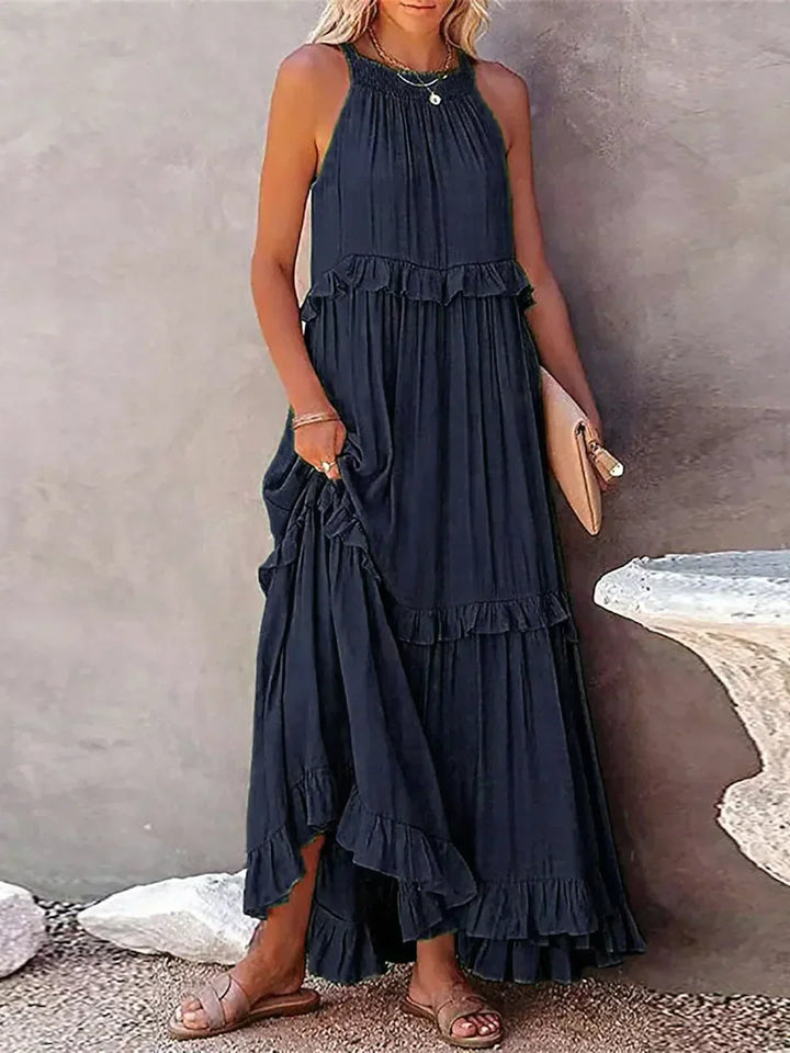 Meara™ Halter Ruffle Maxi Dress – Elegant Style for Every Occasion (50% OFF!)