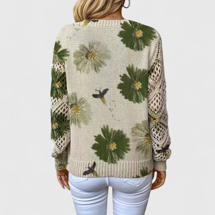 Annes - Elegant sweater with floral pattern
