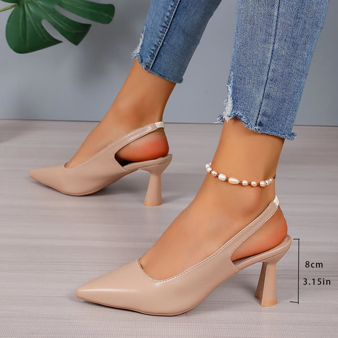 Sandra - Pointed Toe Slingback Stiletto Heels
