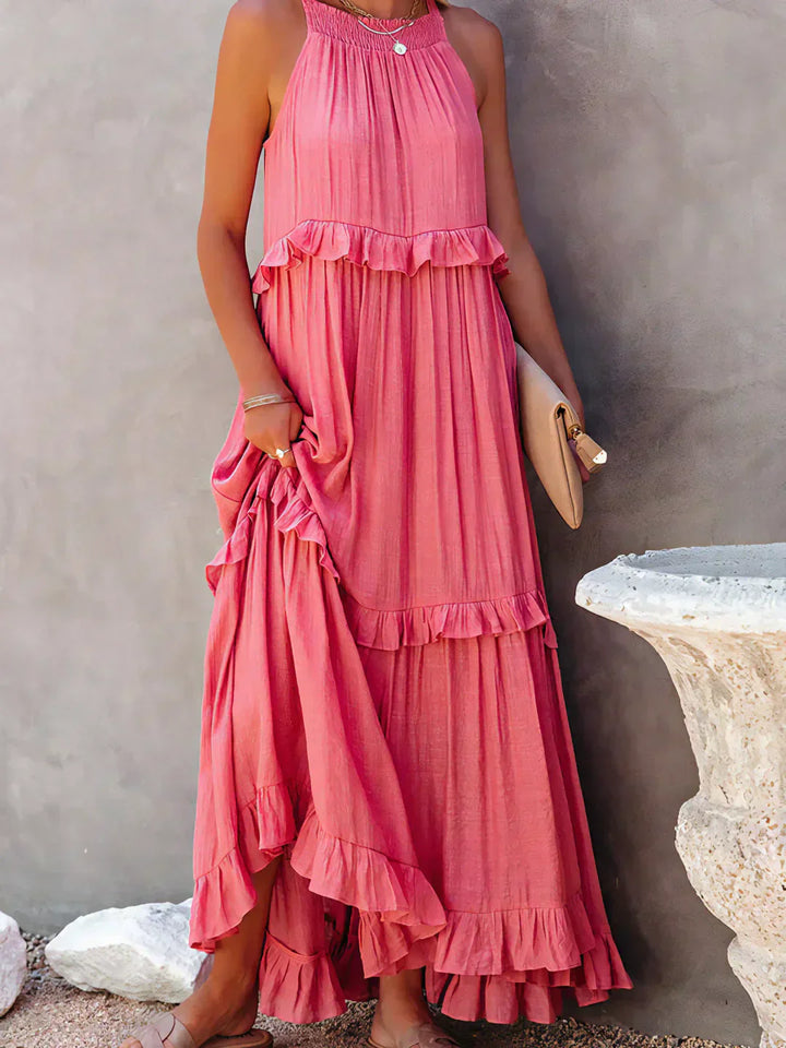 Meara™ Halter Ruffle Maxi Dress – Elegant Style for Every Occasion (50% OFF!)