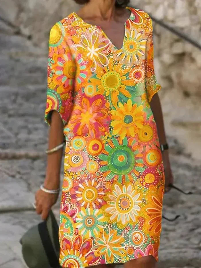 Daisy™ Colorful Floral Dress – Vibrant Elegance for Summer Days (50% OFF!)