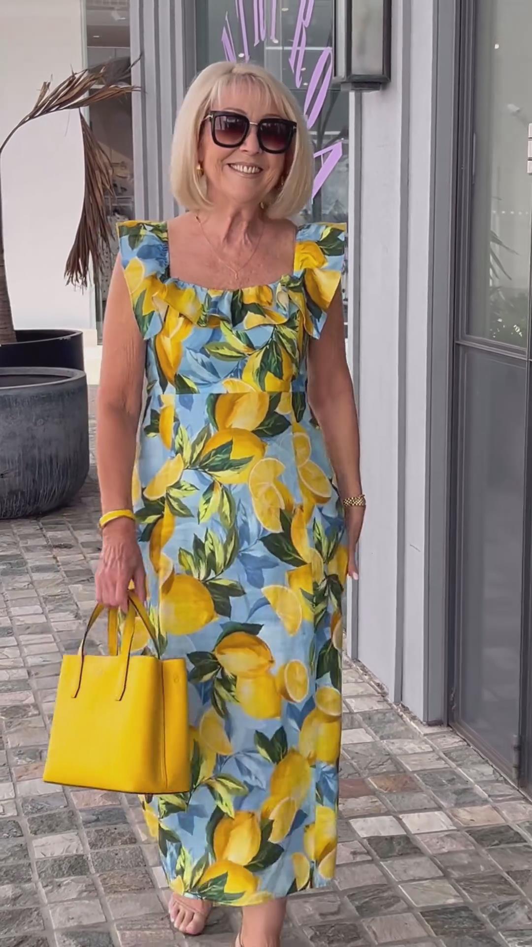 Sophia™ Lemon Print Tunic Dress – Brighten Your Wardrobe with Style and Comfort
