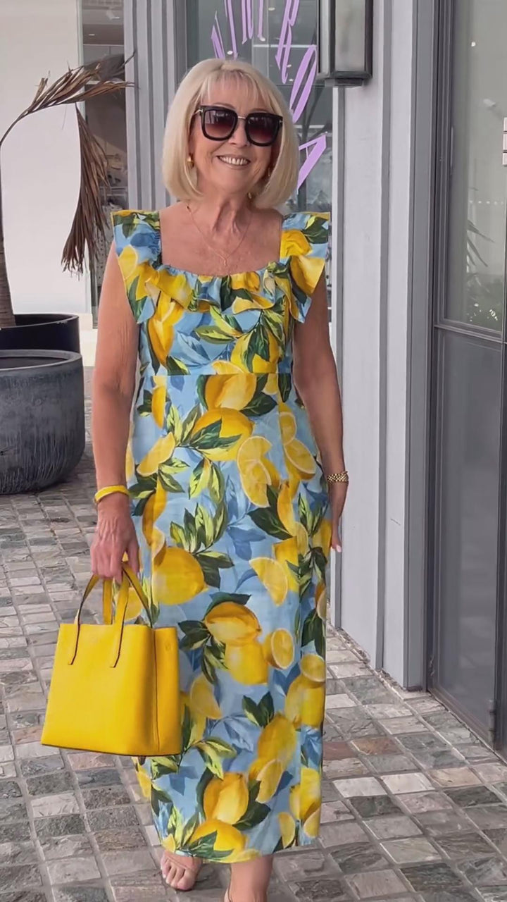 Sophia™ Lemon Print Tunic Dress – Brighten Your Wardrobe with Style and Comfort