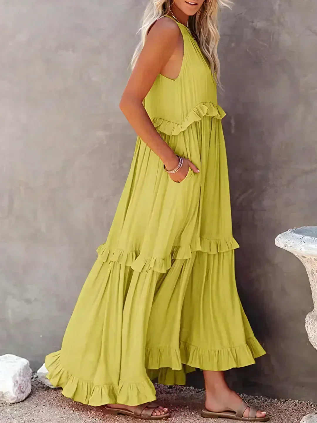Meara™ Halter Ruffle Maxi Dress – Elegant Style for Every Occasion (50% OFF!)
