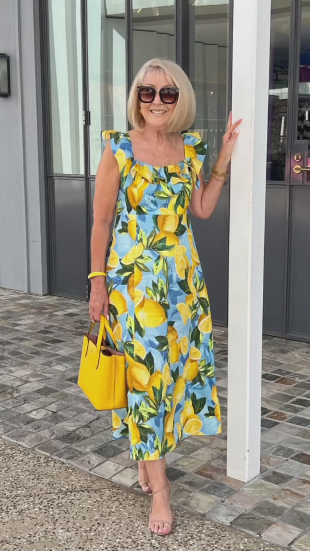 Sophia™ Lemon Print Tunic Dress – Brighten Your Wardrobe with Style and Comfort
