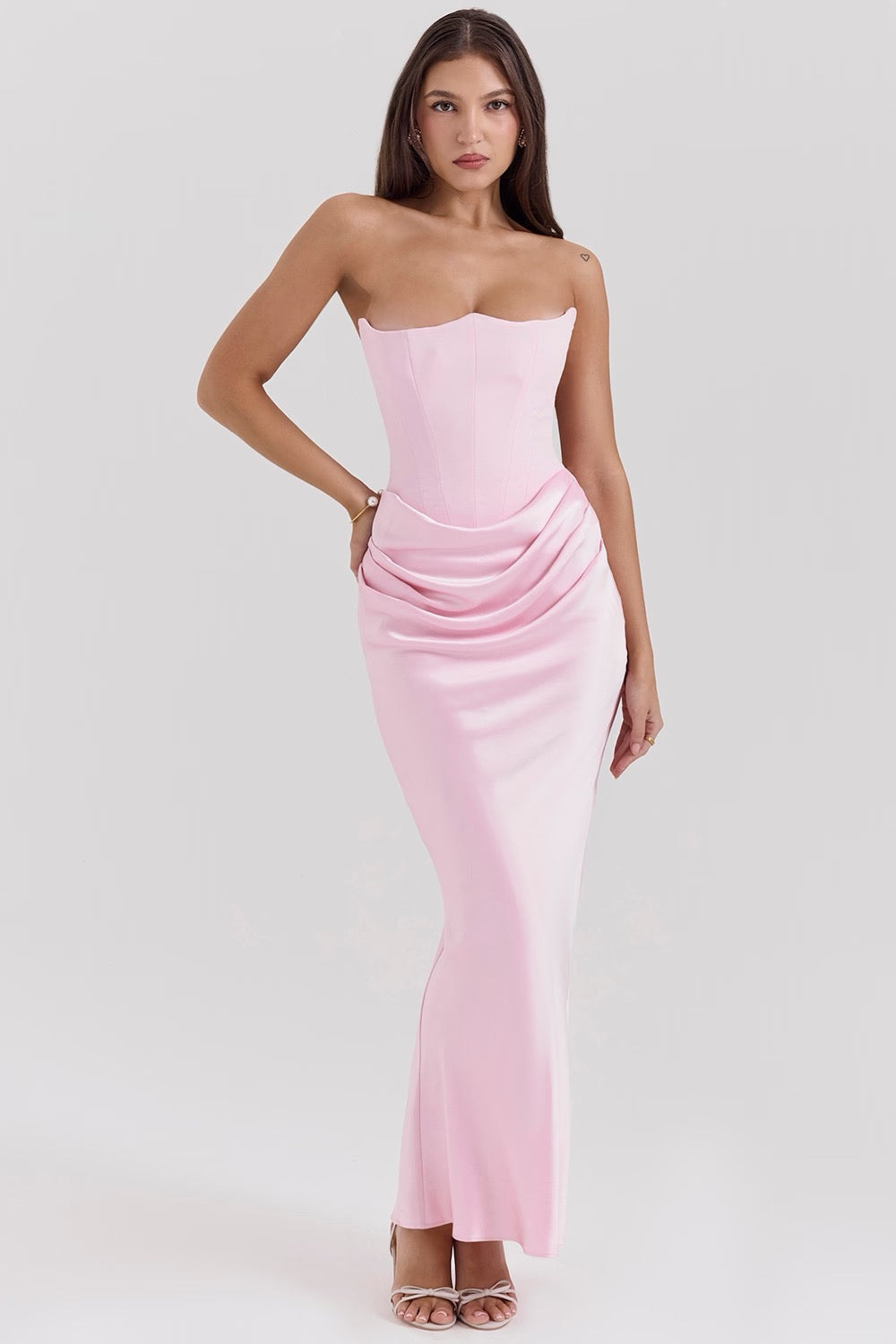 Kythira | Strapless Satin Dress