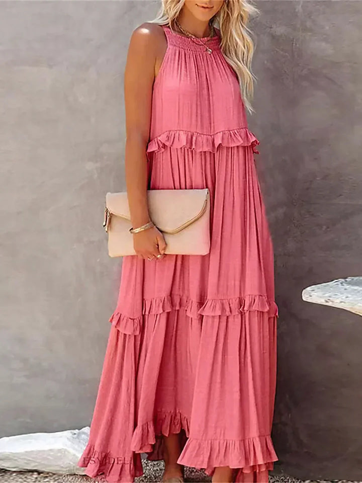 Meara™ Halter Ruffle Maxi Dress – Elegant Style for Every Occasion (50% OFF!)