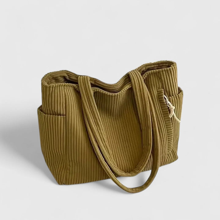 Sue – Corduroy Handbag with Drawstring Detail