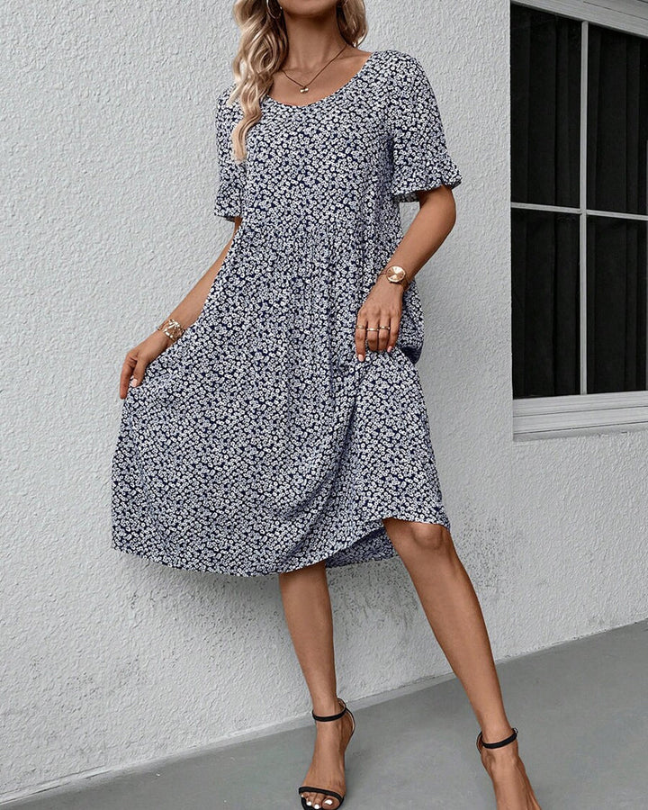 ZEBA™ - Elegant Floral Midi Dress