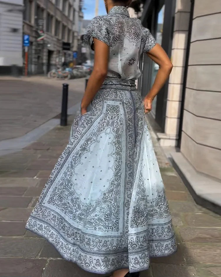 Lucia™ Two-Piece Summer Set – Blouse and Skirt for an Effortless Dress Look”