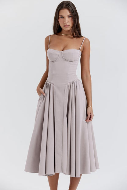 Joanne - Sophisticated sleeveless corset dress