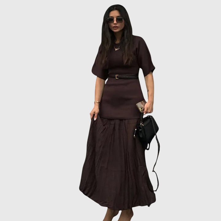 Claudia | Elegant Belted Maxi Dress