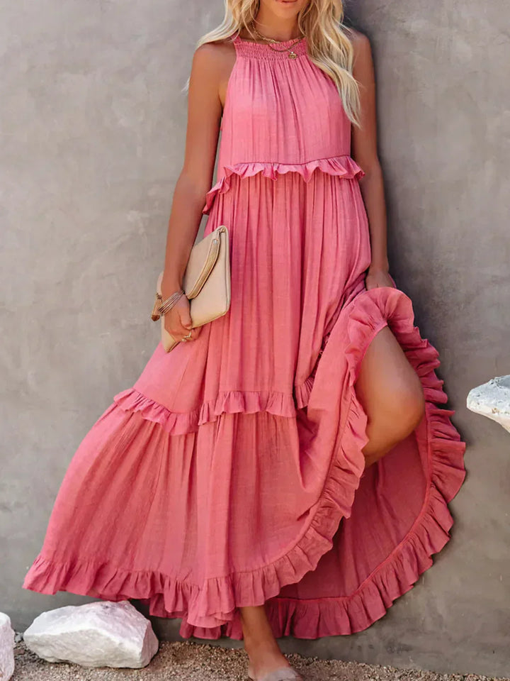 Meara™ Halter Ruffle Maxi Dress – Elegant Style for Every Occasion (50% OFF!)