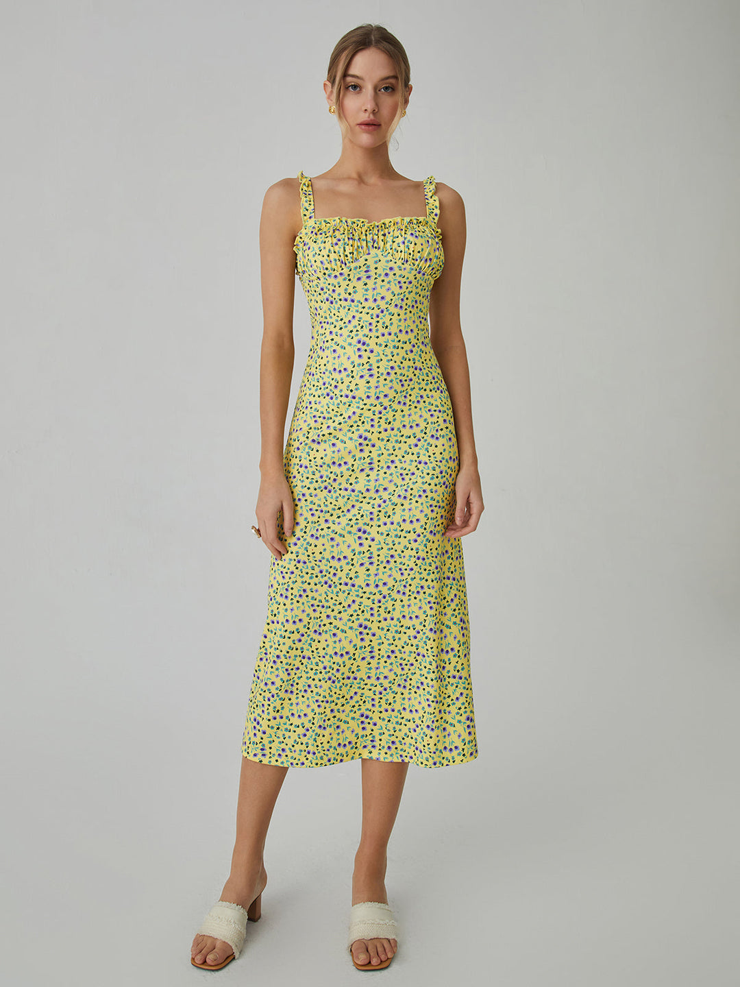 Elenar™ Floral Elegance Midi Dress – Romantic Style with All-Day Comfort (50% OFF!)