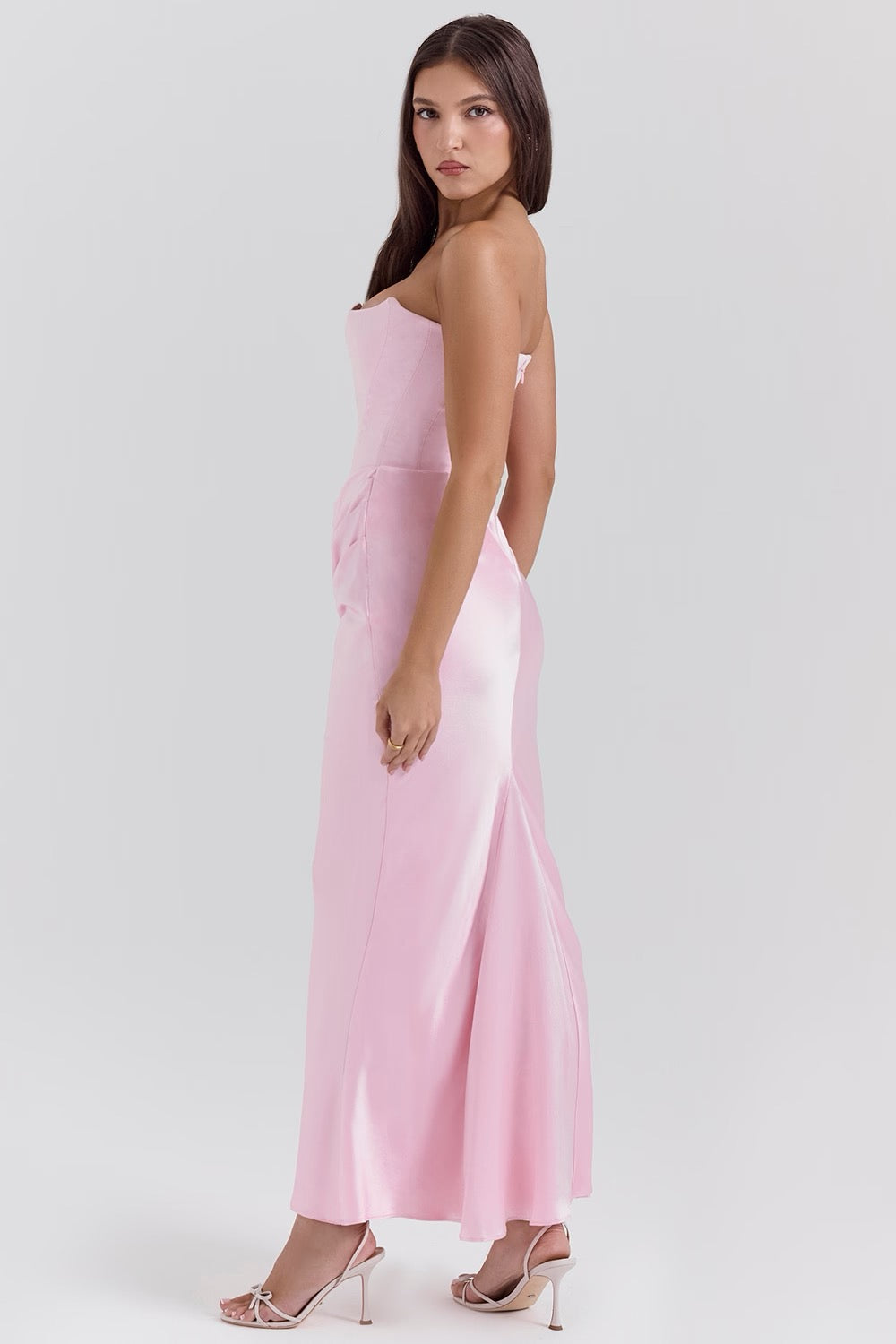 Kythira | Strapless Satin Dress