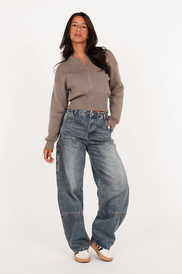 Deya Balloon-Fit Jeans – Acid Wash, High-Waist (No Stretch)