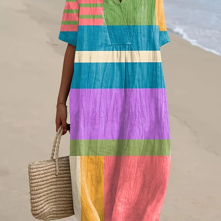 Pippa | Colourblock Breeze V-Neck Midi Dress
