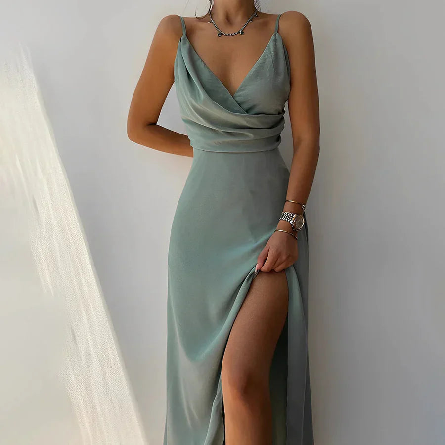 Lizzy™ Luxe Satin Slit Dress (50% OFF)