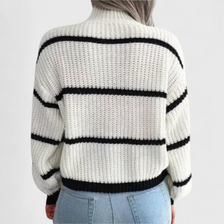 Chavala - Turtleneck Sweater with Stripes