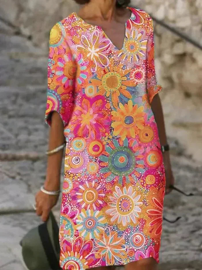 Daisy™ Colorful Floral Dress – Vibrant Elegance for Summer Days (50% OFF!)