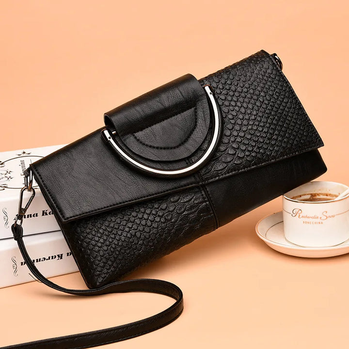 Structural Black Bag with Leather Look