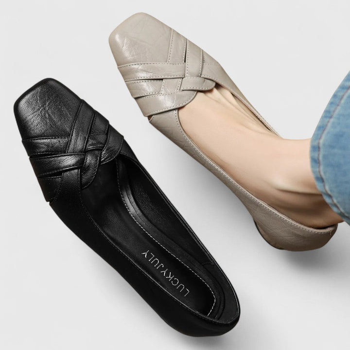 Linda – Elegant Braided Low Heel Pumps
