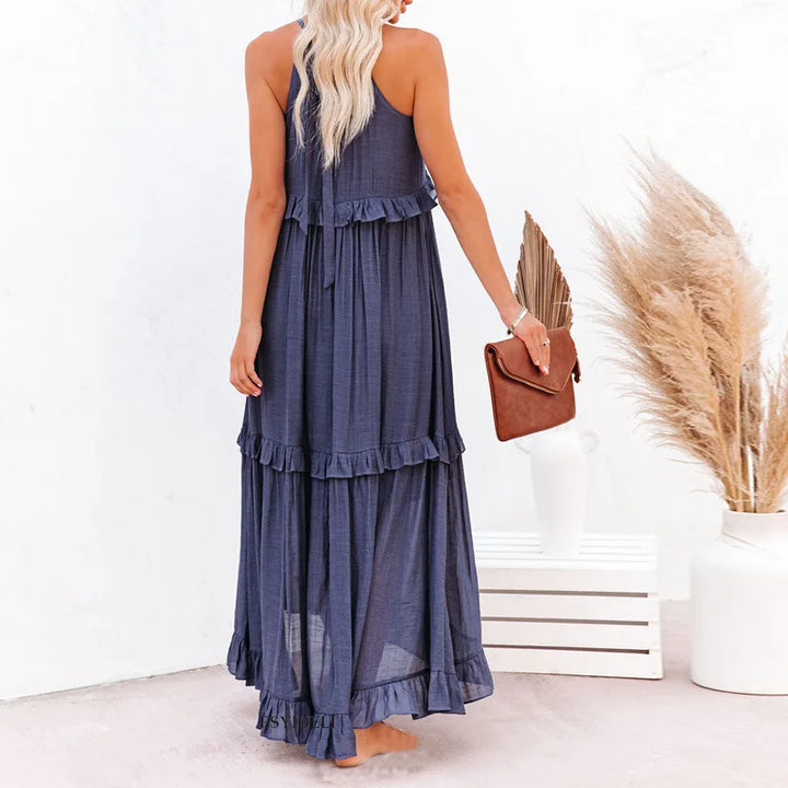 Meara™ Halter Ruffle Maxi Dress – Elegant Style for Every Occasion (50% OFF!)