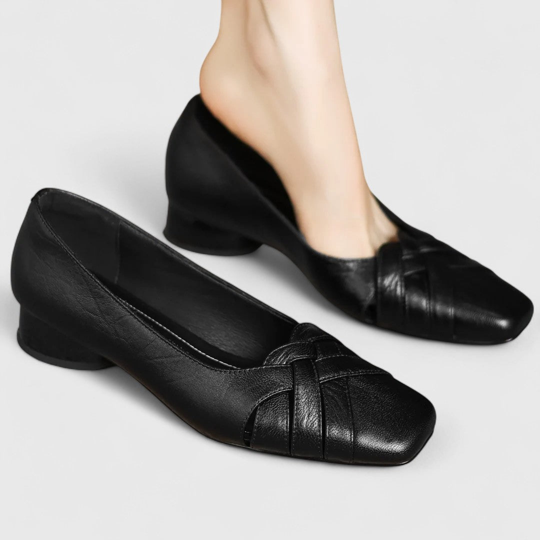 Linda – Elegant Braided Low Heel Pumps