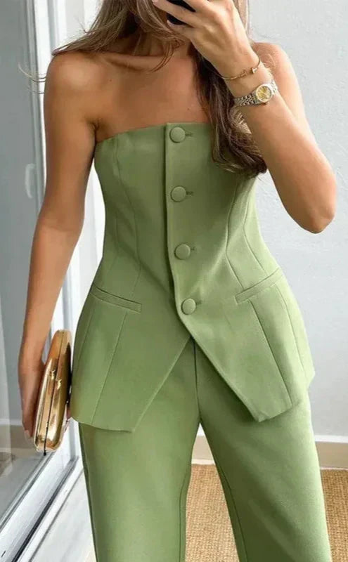 Clara™ Chic Sleeveless Set – Effortless Style Meets All-Day Comfort