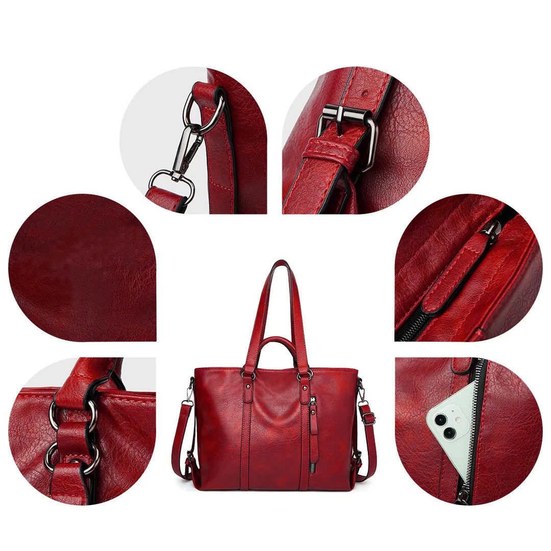Signe™ | Elegant Large Leather Shoulder Bag