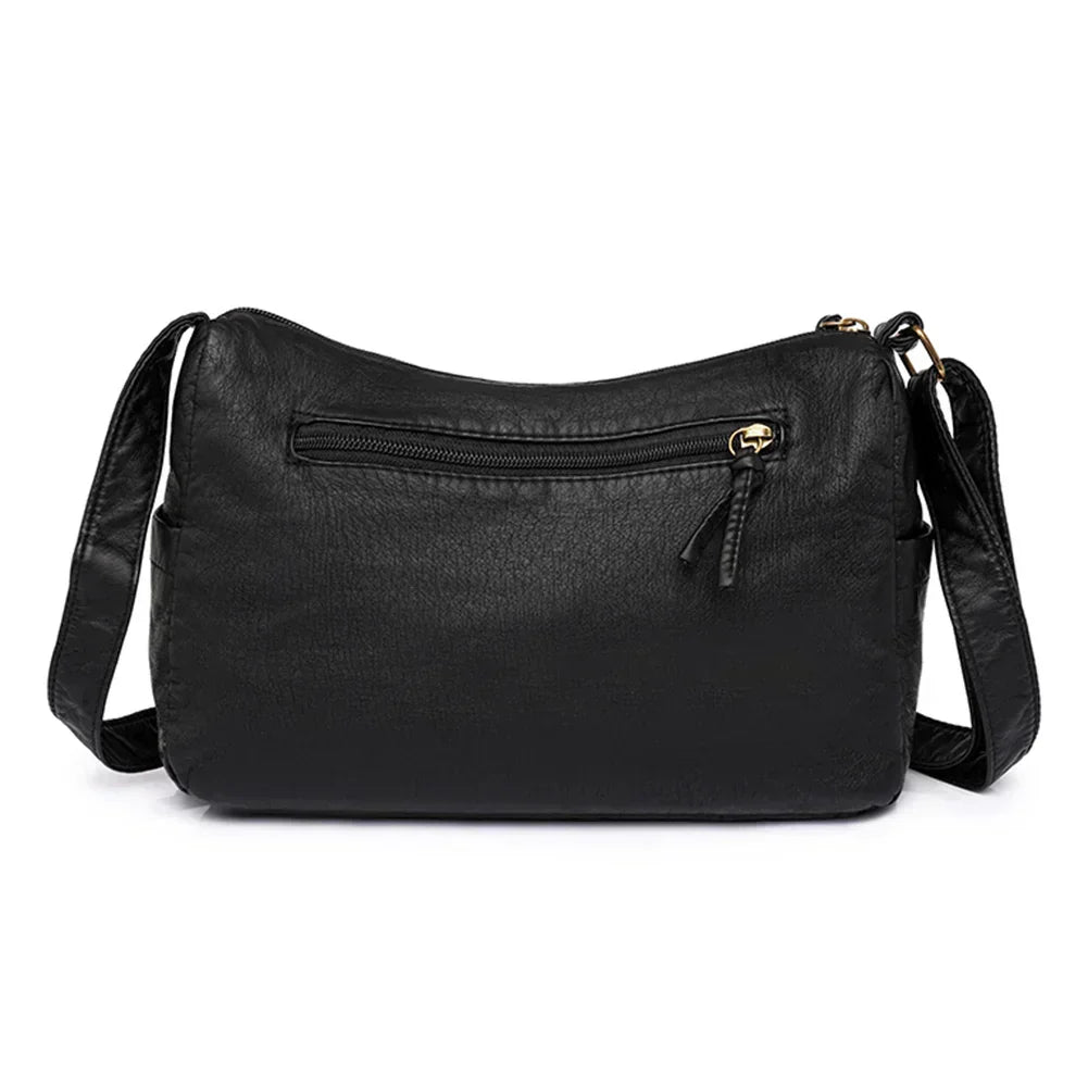 Lykke™ | Vintage Leather Shoulder Bag with Multiple Pockets