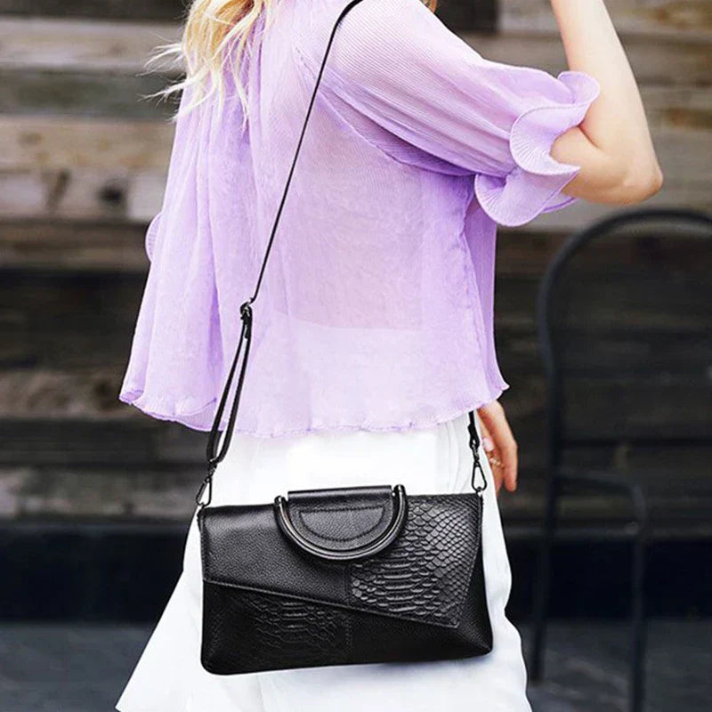 Structural Black Bag with Leather Look