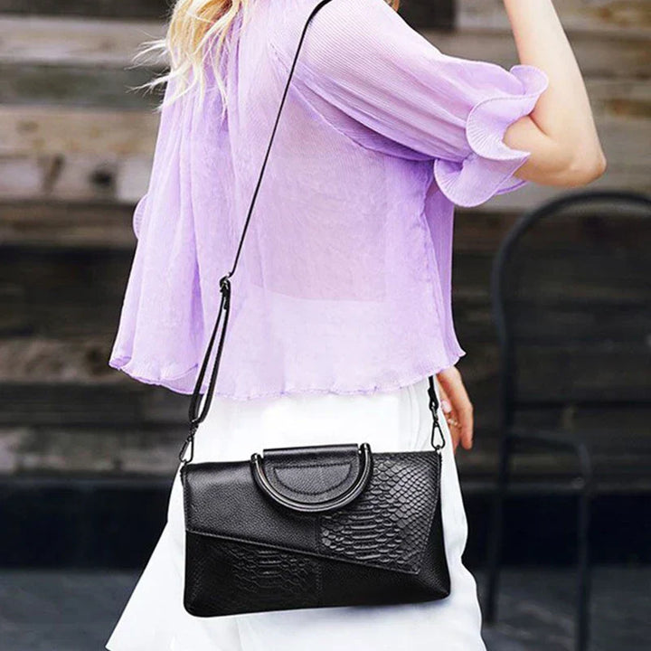 Structural Black Bag with Leather Look