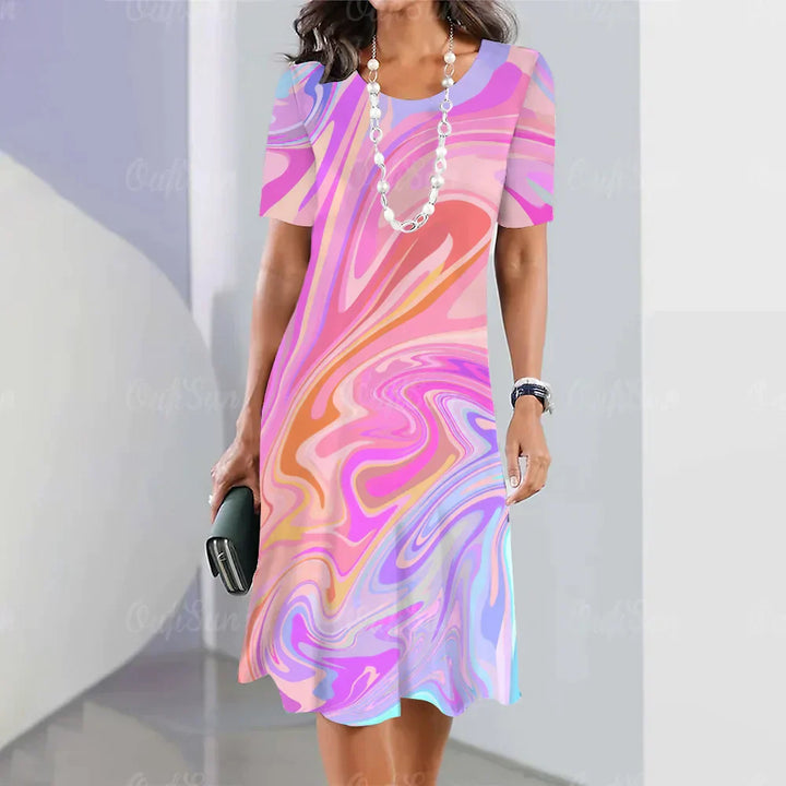 Ofelia™ Stylish Midi Dress – Timeless Elegance with Abstract Design (50% OFF!)